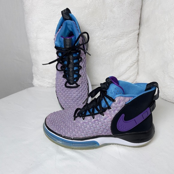 Nike‎ Sz 7 AlphaDunk Basketball Hightop Sneaker Voltage Purple Black BQ5401-900 - Picture 1 of 14